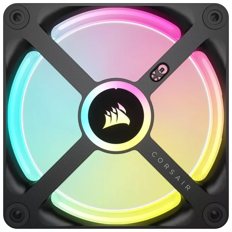 Corsair CO-9051001-WW iCUE LINK QX120 RGB ventoinha para caixa, 120 mm, PWM, com sensor de temperatura, preta