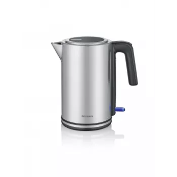 Chaleira elétrica SEVERIN WK 3449 — 1,7 l, 2400 W, aço inoxidável/plástico, preto-prateado