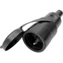 Conector fêmea de rede Bachmann conector fêmea de borracha maciça CEE7/3 com tampa removível, certificado VDE, IP44, preto