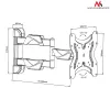 Suporte de parede para TV MACLEAN MC-742 para 42 polegadas (106,7 cm), inclinável -12°/+12°, VESA 75x75–200x200, carga máx. 30 kg, preto