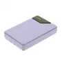 Powerbank portátil Tellur TLL158441, 10000 mAh, cabos USB-C e Lightning integrados, violeta