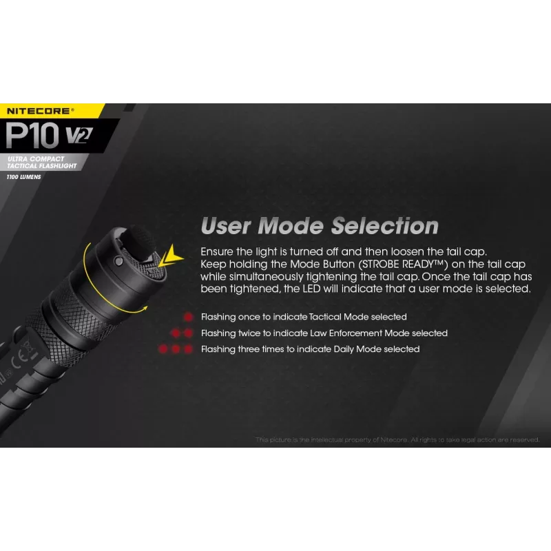 Nitecore P10 V2 lanterna, série Precise, 1100 lm