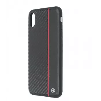 Capa para telemóvel Tellur Cover para iPhone XS Max – acabamento em carbono preto