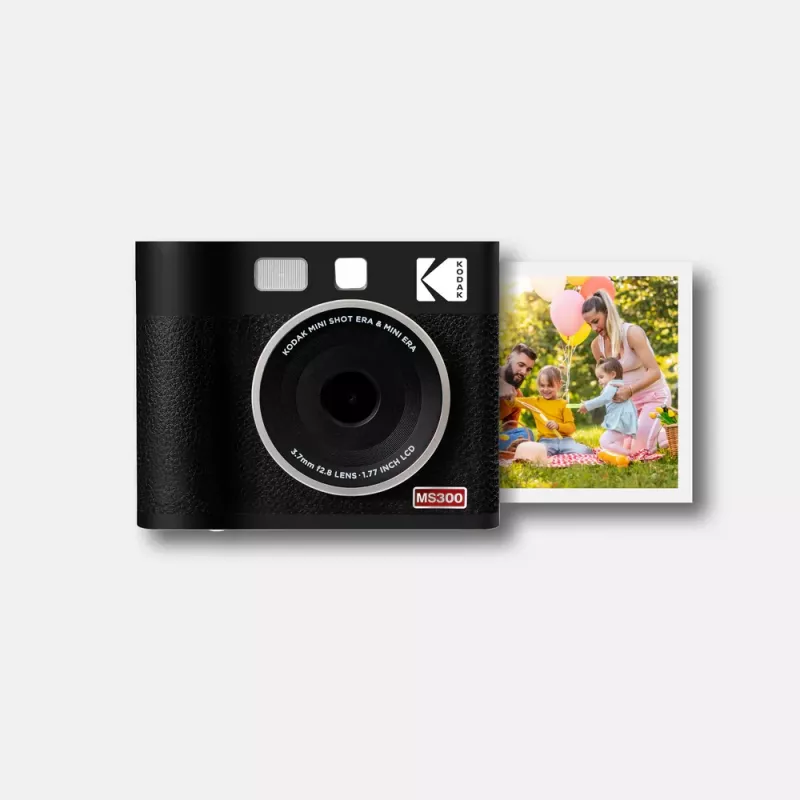 Máquina fotográfica instantânea Kodak Mini Shot 3 Era – preta, tecnologia de impressão 4Pass