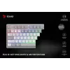Teclado mecânico sem fios SAVIO PHENIX WHITE, Gateron Red Pro, ABS