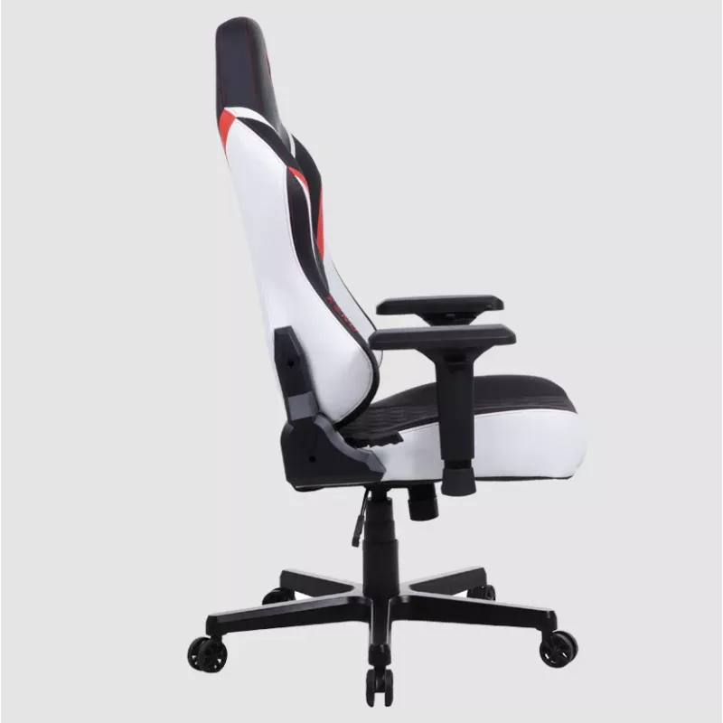 Cadeira gaming Onex FX8 — assento ergonómico com espuma moldada, regulável em altura e reclinável, preto/vermelho/branco