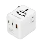 Fonte de alimentação de viagem GEMBIRD TPA-1A2C20-01-W — 20 W, USB-A (18 W) + 2× USB-C (20 W), ficha tipo E, branco