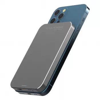 Powerbank RealPower PB-5000 MAG Cinzento 5.000 mAh