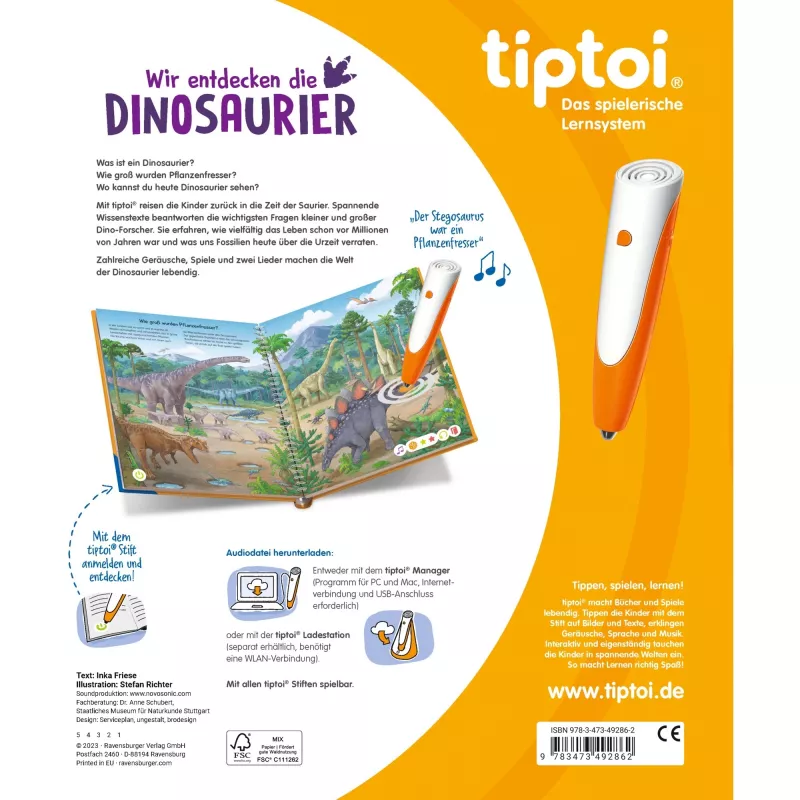 tiptoi Descobrimos os dinossauros, livro educativo