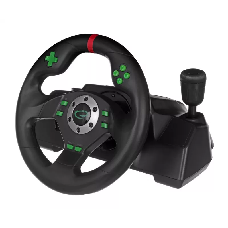 Volante controlador gaming Esperanza EGW101 PlayStation, PlayStation 3 digital USB preto, verde