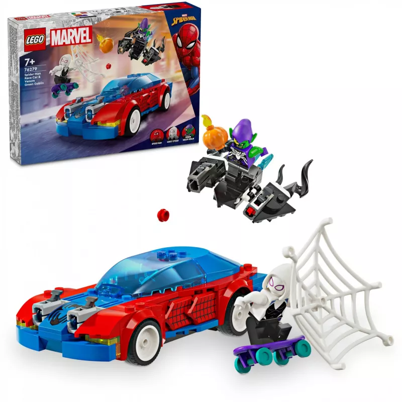 LEGO Marvel 76279 Carro de corrida Spider-Man e Venom Green Goblin conjunto de construção
