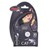 Trella Flexi New Classic Cat XS 3 m — trela de corda para animais pequenos, preta, carga máx. 8 kg