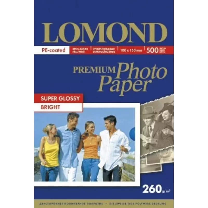 Papel fotográfico Lomond Premium 260 g/m² 10×15 cm super brilhante 500 folhas