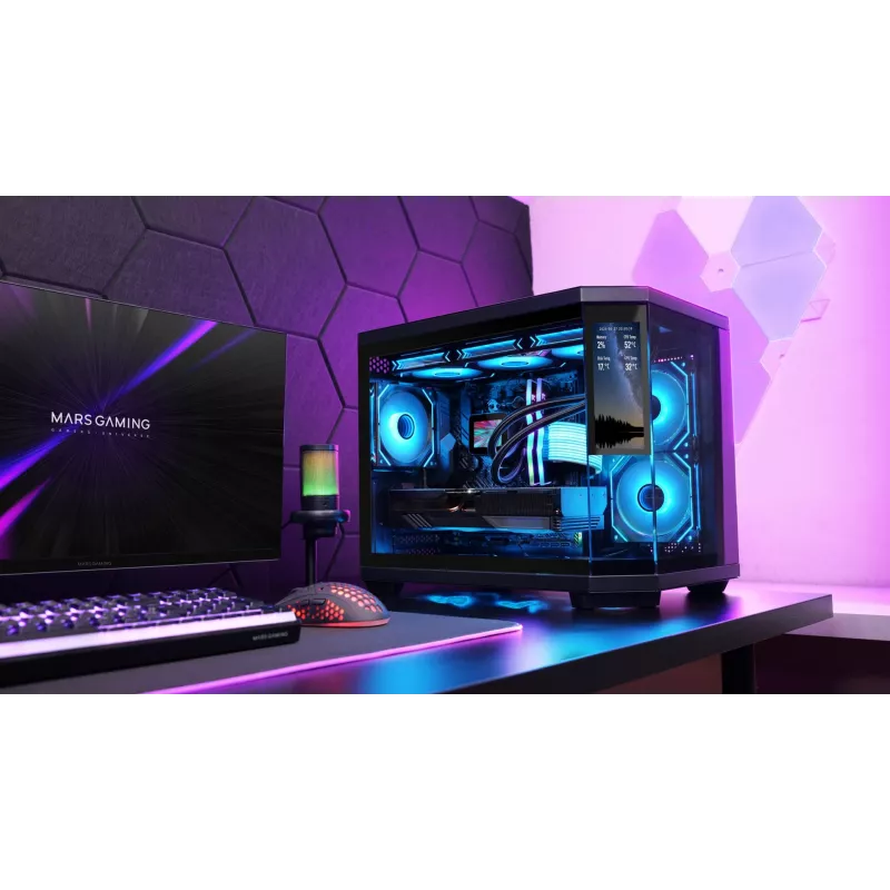 Caixa de computador Mars Gaming MC3TCORELCDM Mini Tower preta