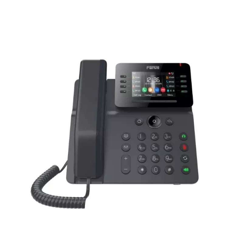 Telefone IP Fanvil V64 preto 12 linhas LCD WLAN
