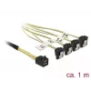 Cabo SCSI DeLOCK 85685 preto amarelo 1 m 1 x Mini SAS HD SFF-8643 4 x SATA 7 Pin