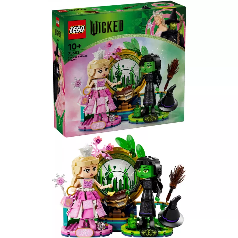 LEGO Wicked Figuras Elphaba e Glinda 75682 – Conjunto de minifiguras de colecionador