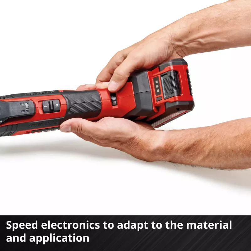 Einhell TP-MG 18 Li BL Solo Professional ferramenta multifunções a bateria, 18 V, sem escovas, até 40.000 oscilações/min, sem bateria e carregador, com acessórios, vermelho/preto