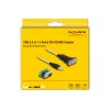 DeLOCK 63465 Adaptador de USB 2.0 Type-A para série RS-422/485, bloco de terminais de 6 pinos, 1,8 m, preto/transparente