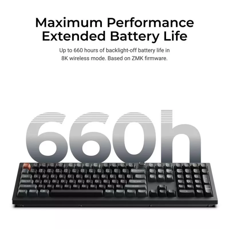 Teclado mecânico Full-Size Keychron V6 Ultra 8K — QWERTY, Bluetooth, RGB, preto