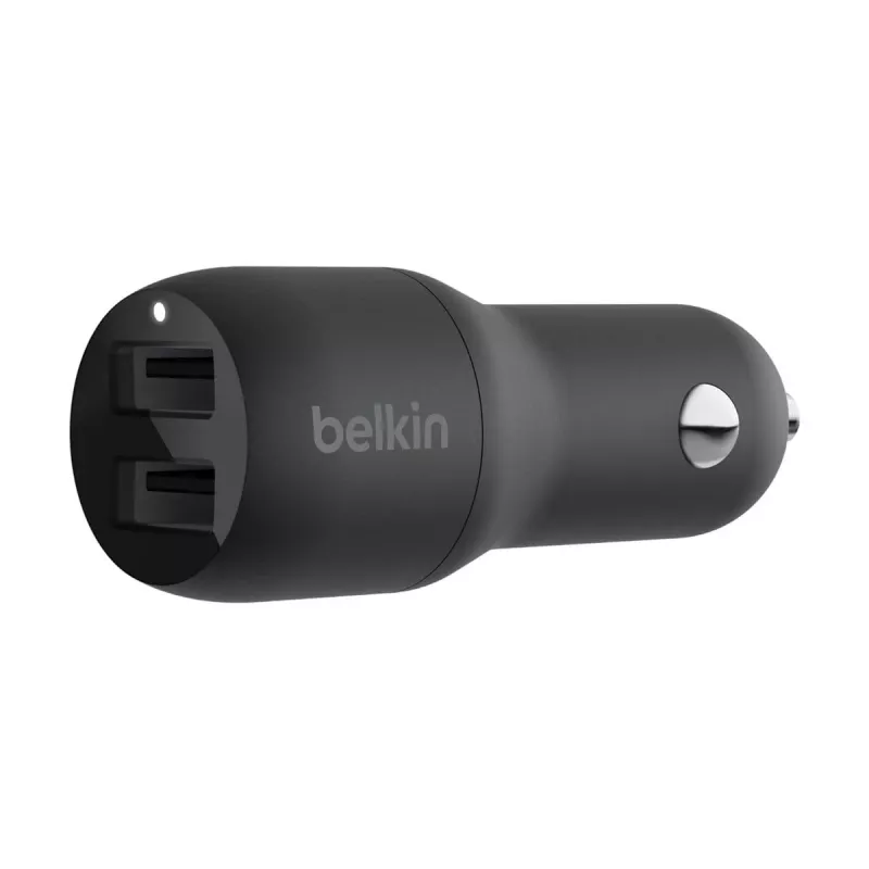 Carregador de Automóvel Dual-USB-A 12W x2 Preto