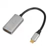 Cabo adaptador IBOX USB-C para HDMI, modelo IACFAK, USB-C (macho) para HDMI (fêmea), 4K 60 Hz, fichas retas, prateado