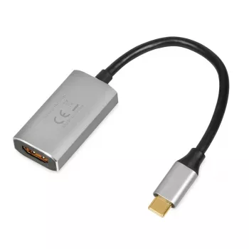 Cabo adaptador IBOX USB-C para HDMI, modelo IACFAK, USB-C (macho) para HDMI (fêmea), 4K 60 Hz, fichas retas, prateado