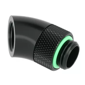 Adaptador rotativo 45° Barrow G1/4 macho para G1/4 fêmea, Preto (TWT45-B01 b)