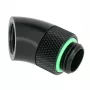 Adaptador rotativo 45° Barrow G1/4 macho para G1/4 fêmea, Preto (TWT45-B01 b)