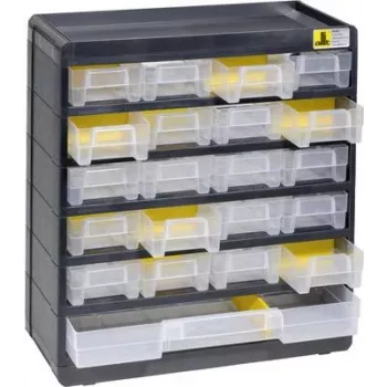 Caixa de arrumação allit VarioPlus Basic modelo 458090, 300×335×135 mm, preta/amarela