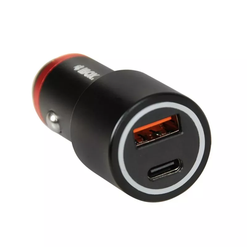Carregador iBox ICC20 para dispositivos móveis smartphone, smartwatch, tablet preto isqueiro carregamento rápido automóvel
