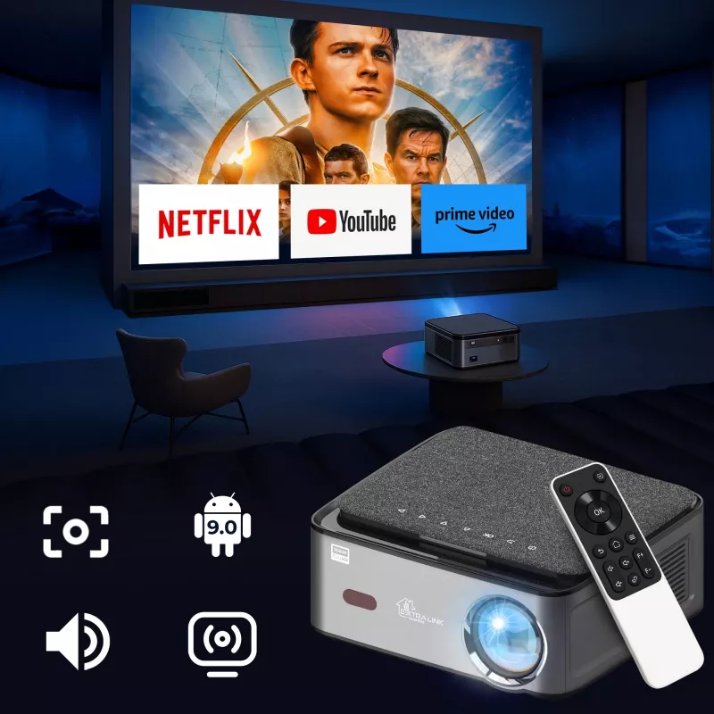 Projetor Extralink Smart Life Vision Pro 450 ANSI, 1080p, Android 9.0
