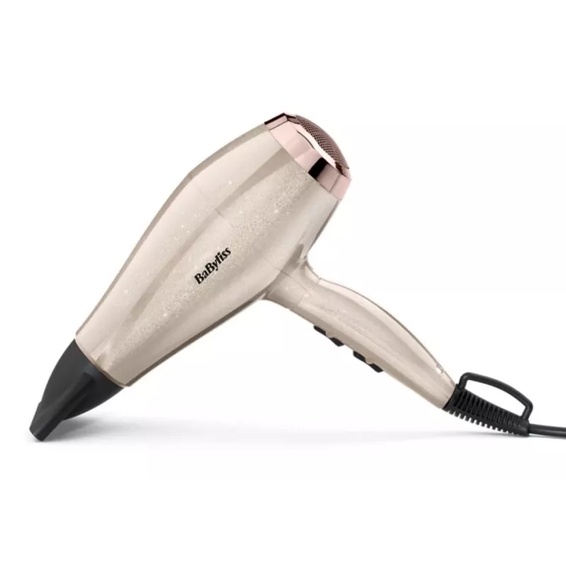 Secador de cabelo BABYLISS 5914PE — 2000 W, motor DC, 3 níveis de calor, 2 velocidades, jato de ar frio, preto/dourado/ouro rosa