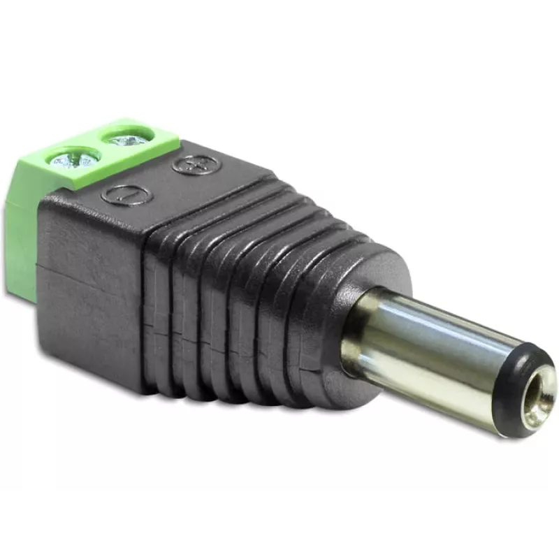 Adaptador de género de cabo DeLOCK 65396 DC 2,1 x 5,5 mm 2p preto verde