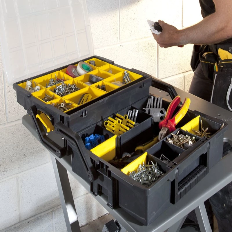 Organizador de peças pequenas Stanley Sortmaster Multilevel Organizer preto transparente 400x420x315 mm
