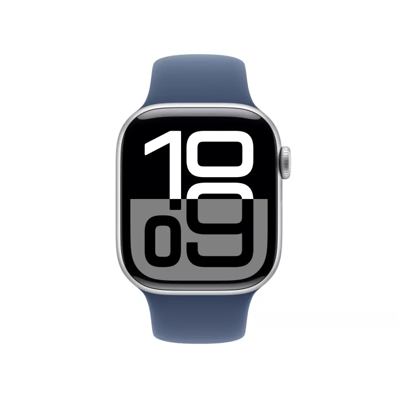 Apple Watch S10 Alumínio Cellular 42mm prateado (bracelete desportiva Denim) S/M