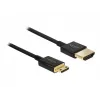 DeLOCK Slim Premium - Cabo de vídeo/áudio/rede - HDMI - 36 AWG - HDMI, 19 pinos (M) - para - Mini-HDMI, 19 pinos (M) - 2,0 m - Isolamento triplo - preto (84778)