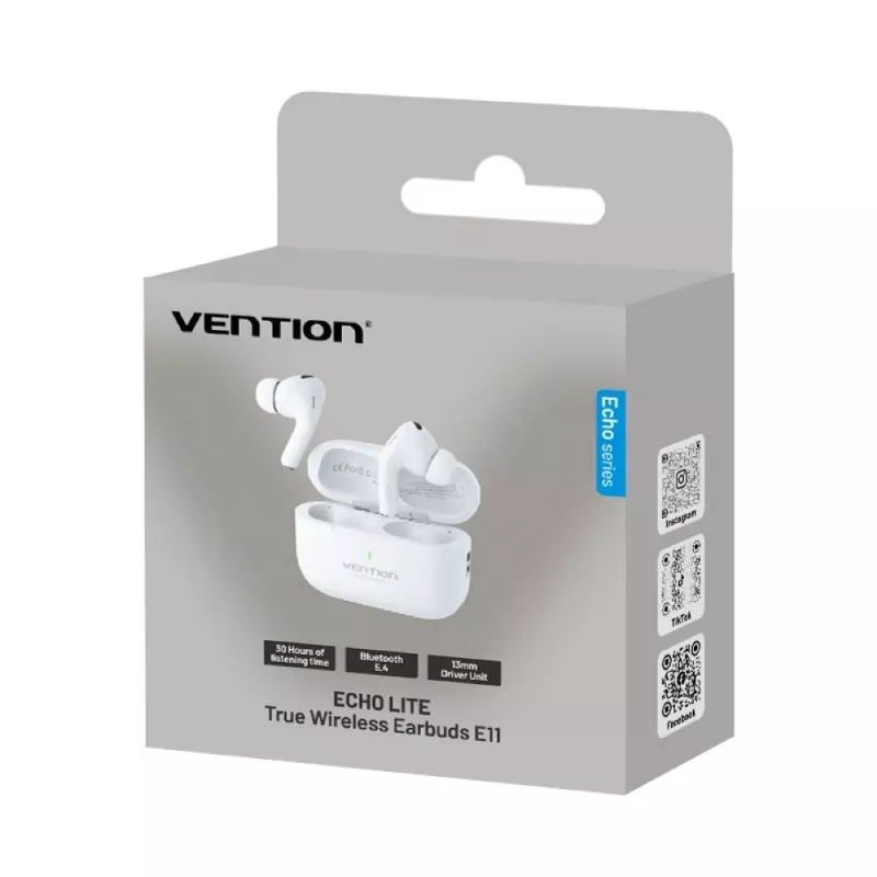 Vention Echo Lite E11 NBVW0 auriculares TWS open-ear, Bluetooth, USB-C, brancos