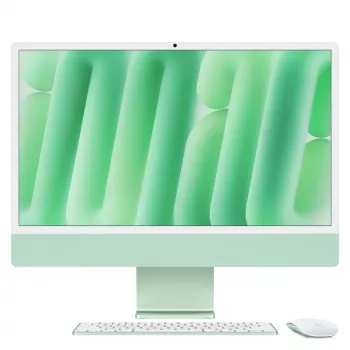 iMac 24 ecrã Retina 4.5k M4, verde, M4 (8-CPU/8-GPU), 16GB, 256GB, alemão, sem Gigabit Ethernet, Magic Mouse, MWUE3D/A