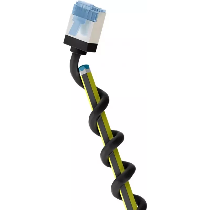 Goobay Cabo de rede CAT 6A ultraflexível fino U/FTP preto - ficha extra curta (74316)