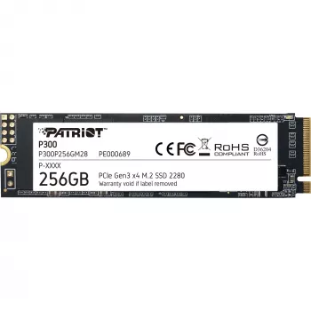 SSD M.2 NVMe PATRIOT P300 256GB — M.2 2280, leitura 1700 MB/s, escrita 1100 MB/s