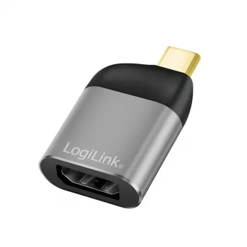Adaptador LogiLink CUA0204 USB-C para DisplayPort preto cinzento
