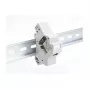 DeLOCK 67043 Suporte Keystone para calha DIN com ligação à terra, cinzento