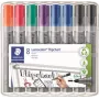 Marcadores para flipchart Staedtler 356 WP8 X, cores sortidas, ponta de 2,0 mm