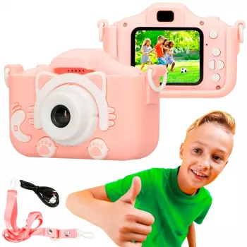 Câmara digital para crianças Extralink H27 SINGLE PINK rosa branca 3 anos