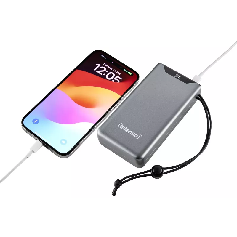 Powerbank INTENSO 7332054 — 20000 mAh, PD 3.0 & QC 3.0, 20 W, USB-A + USB-C, cinzento