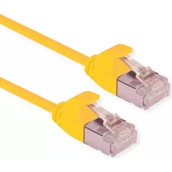 ROLINE Green - Cabo de patch - RJ-45 (M) para RJ-45 (M) - 15 cm - U/FTP - CAT 6a - sem halogéneos, moldado, snagless, fio flexível - amarelo (21.44.3320)