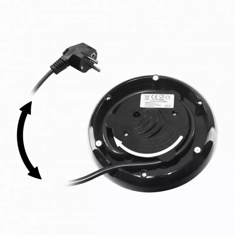 Chaleira elétrica NELO, capacidade de 1,7 l, 2000 W, preta