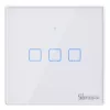 Interruptor de luz inteligente de parede Sonoff T2 EU TX 3 canais Wi‑Fi + RF 433 controlo