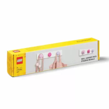LEGO cabide de parede WALL HANGER RACK, 3 ganchos cor dos botões: rosa-claro/rosa/lavanda, - 1 unid. (41110002)